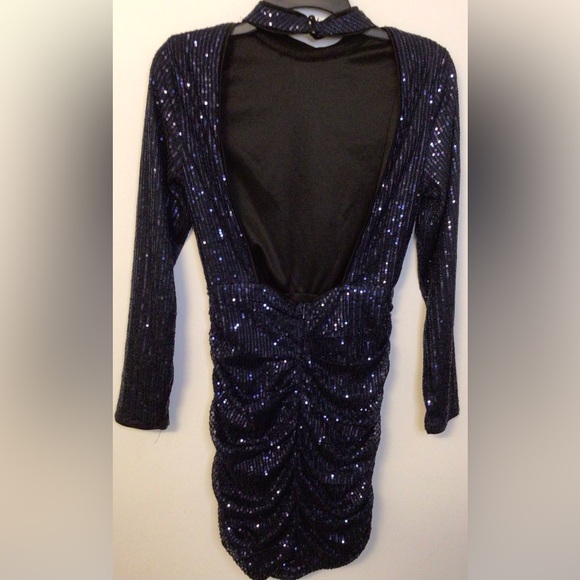 Eilly bazar navy sequin backless dress size XS - Picture 6 of 7